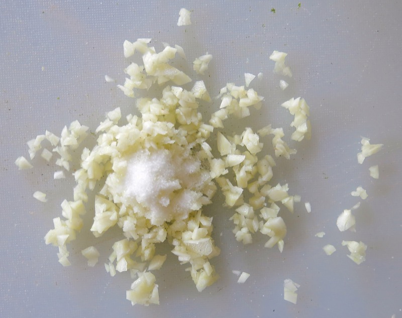 3 Minced Garlic and Salt
