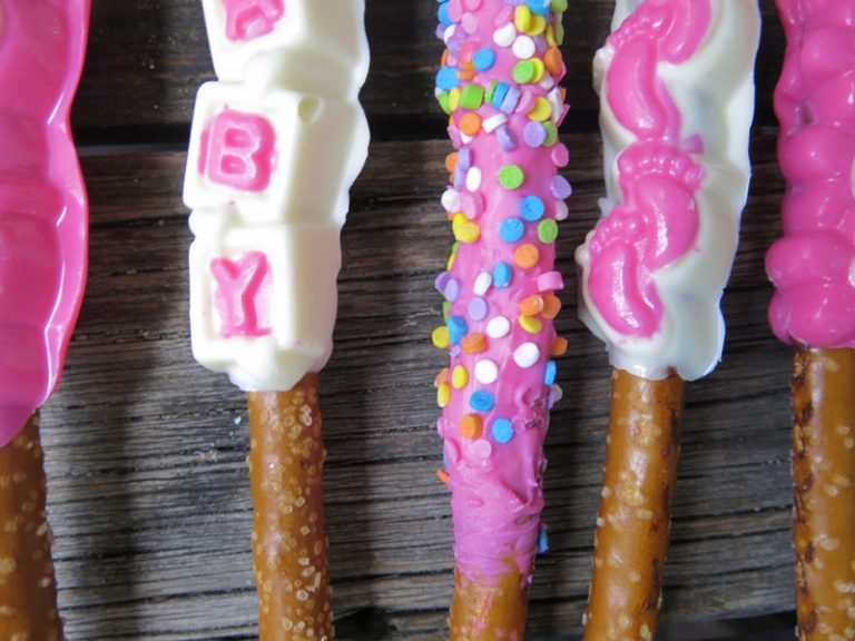 Girl Baby Shower Old Fashioned Pretzel Sticks all Dressed up for the Party