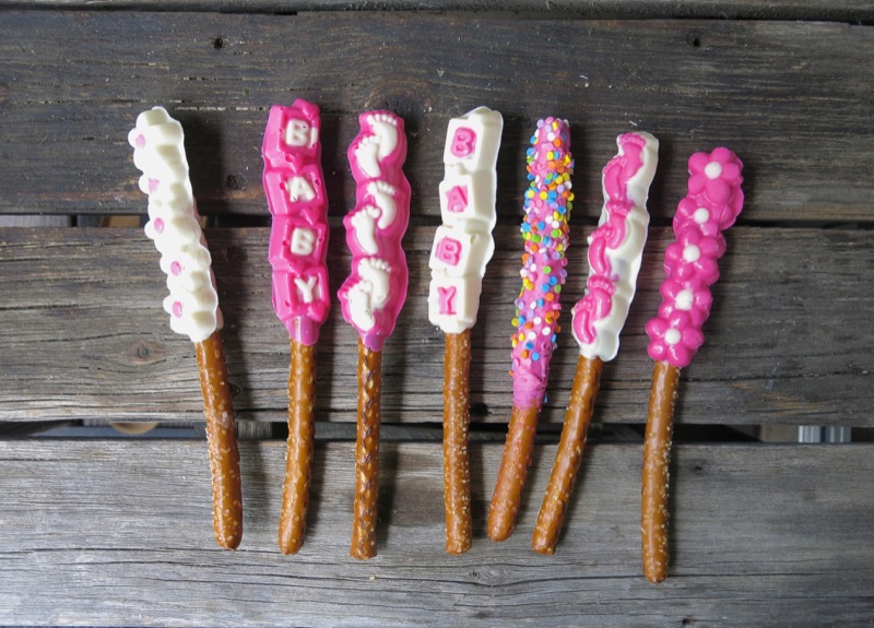 6 Girl Baby Shower Old Fashioned Preyzel Sticks