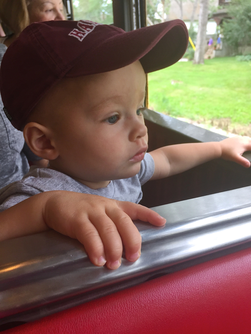 32 William on Trolley at Fort Edmonton Park July 2016