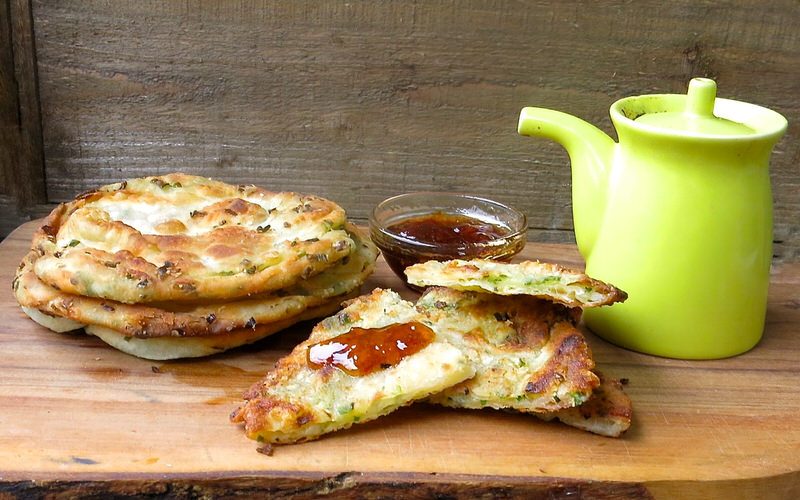 homemade green onion cakes