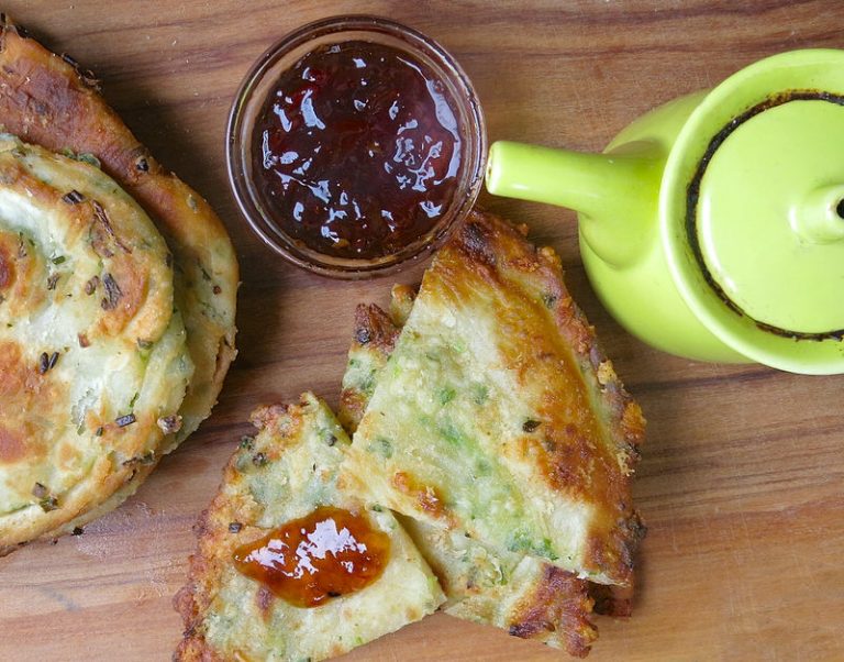 Homemade Green Onion Cakes Cooking in the Kitchen with Ming Franks