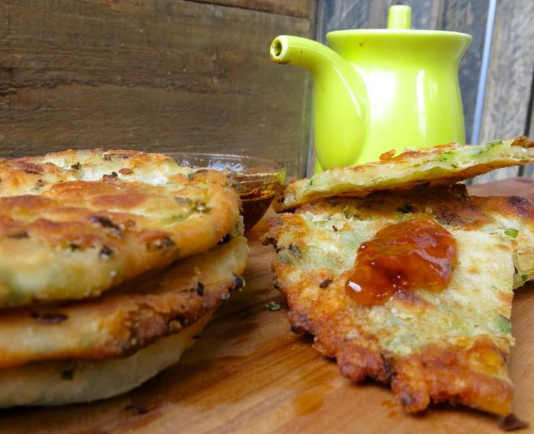 Homemade Green Onion Cakes Cooking in the Kitchen with Ming Franks