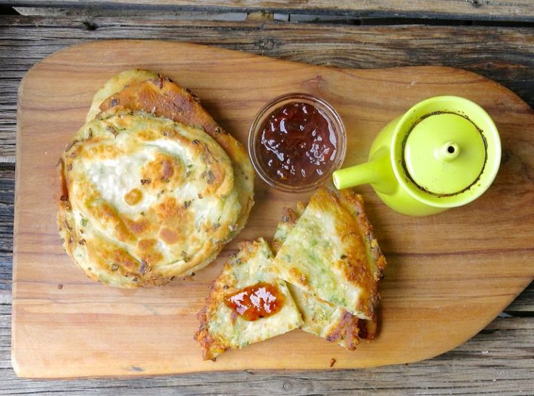 Homemade Green Onion Cakes Cooking in the Kitchen with Ming Franks