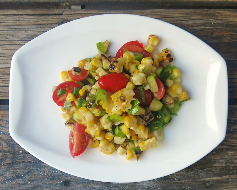 Charred Corn, Zucchini and Tomato Salad