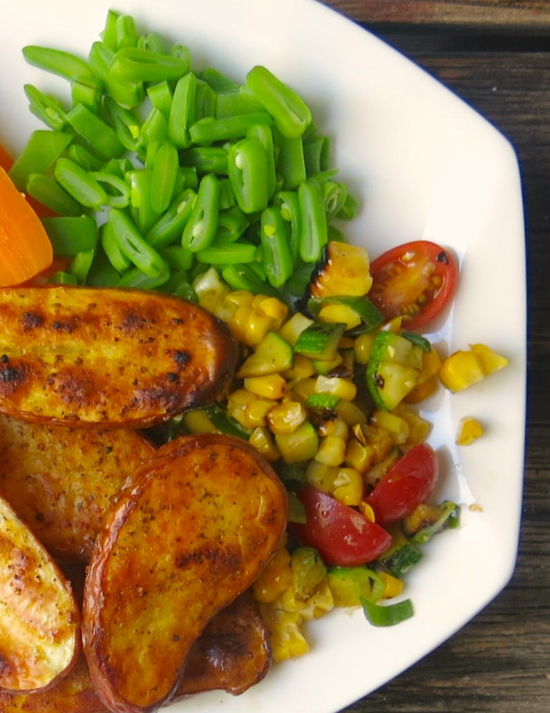 Charred Corn, Zucchini and Tomato Salad