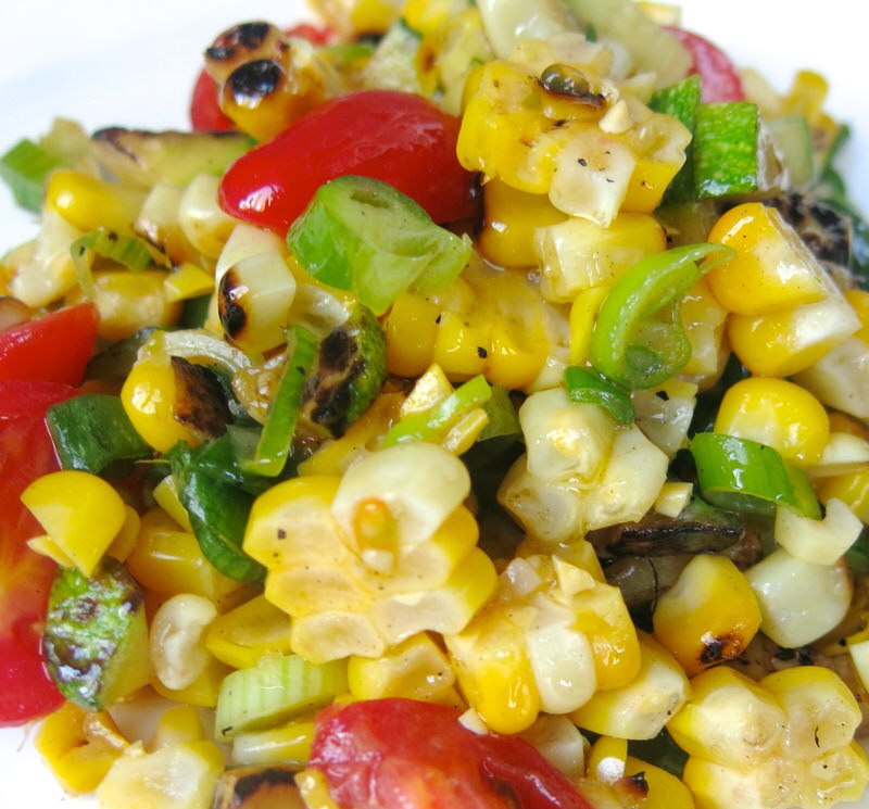 Charred Corn, Zucchini and Tomato Salad