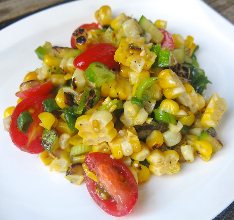 Charred Corn, Zucchini and Tomato Salad