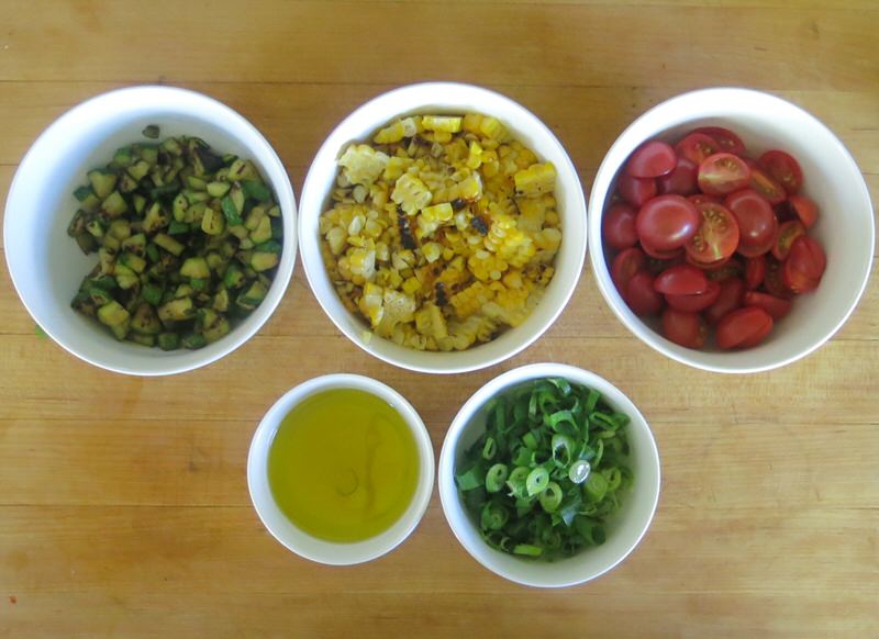 Charred Corn, Zucchini and Tomato Salad