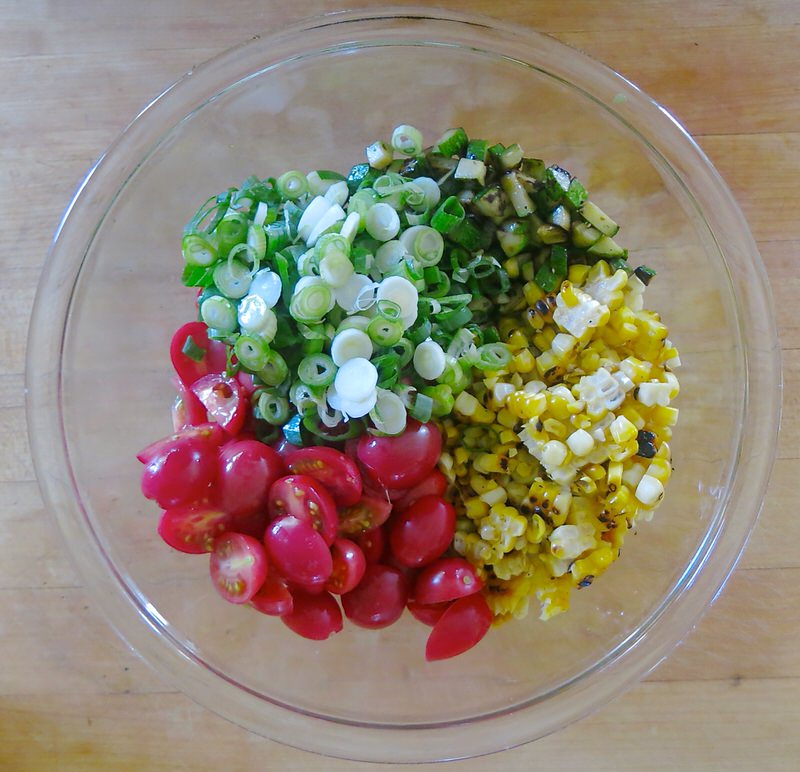 Charred Corn, Zucchini and Tomato Salad