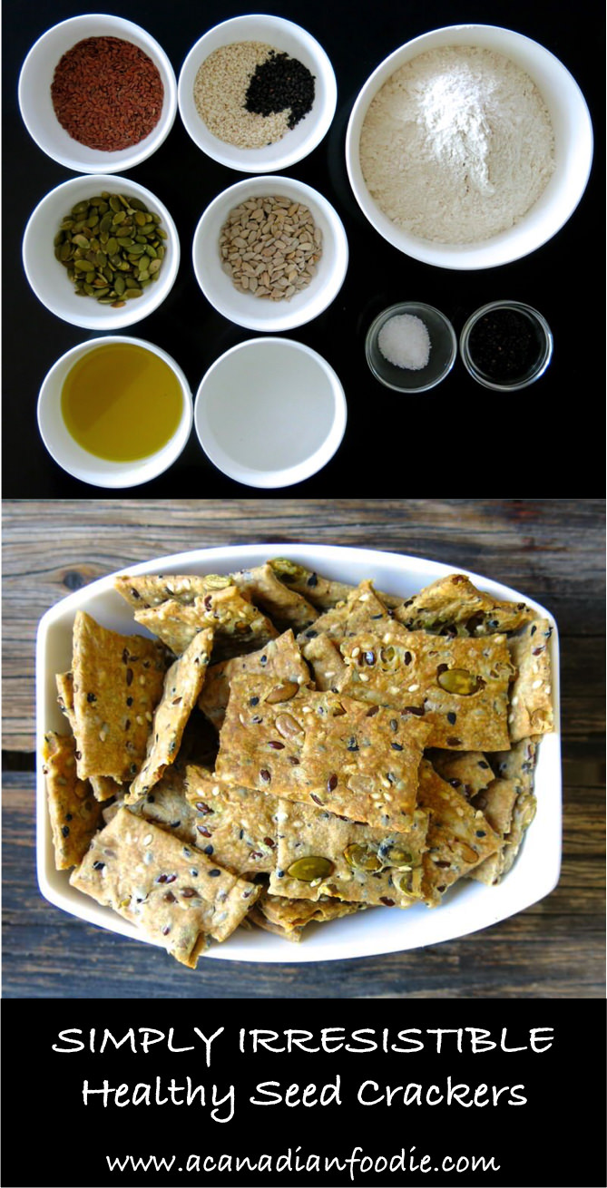 Healthy Seed Crackers are homemade, delicious, nutritious and economical. Control what you eat by making your own food and crackers are easy! Simply irresistible! #Thermomixcrackers #seedcrackers #homemadecrackers