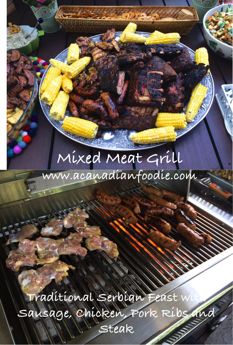Mixed Meat Grill: Traditional Serbian Feast with Sausage, Chicken, Pork Ribs and Steak. #serbianmixedmeatgrill #mixedmeatgrill #balkanmixedmeatgrill