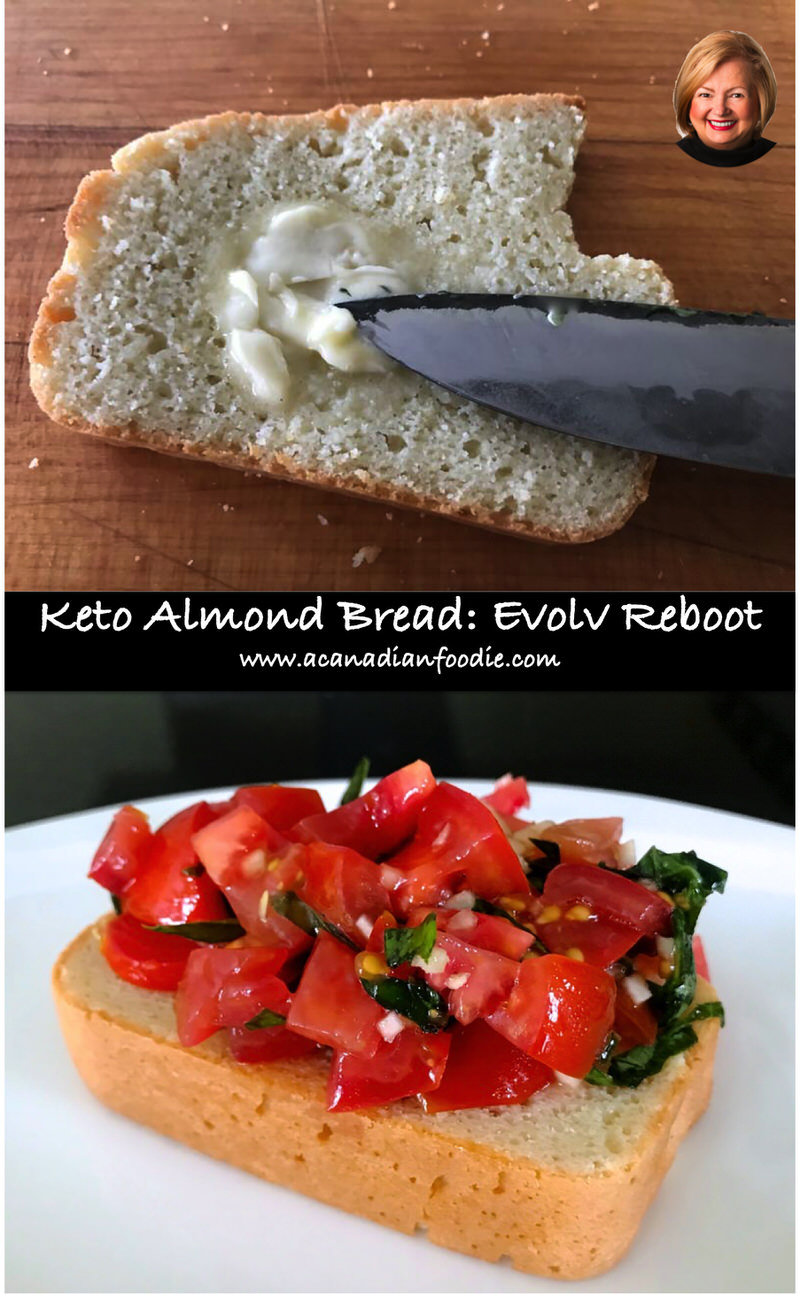 Keto Almond Bread: Project 2019 Evolv Health Total Reboot (Gluten Free) 10 servings completely satisfy bread craving. Per Slice: 20 g fat, 9 g protein, 5 g carbs #evolvhealth #ACFTotalReboot #glutenfreebread #ketobread #almondbread