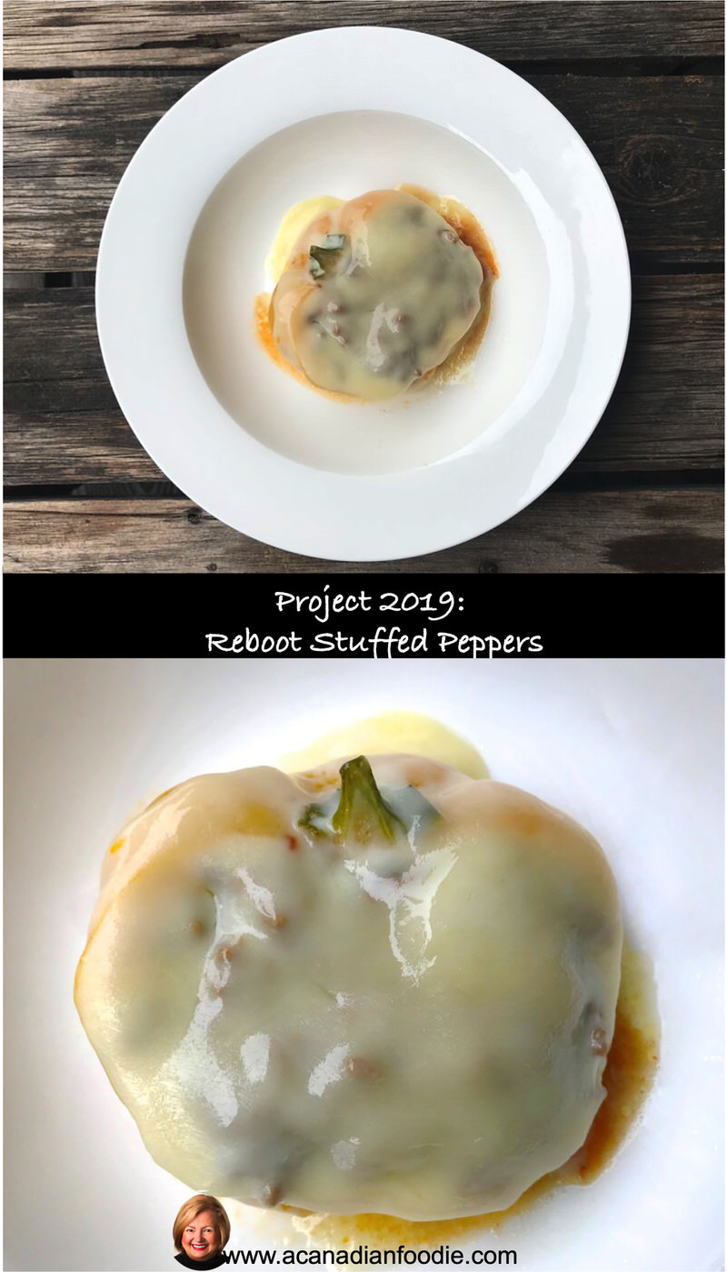 Reboot Stuffed Peppers with 80% Lean Beef and Oven Dried Tomatoes are a delicious, nutritious, economical make-ahead freezer meal! #ACFReboot #LCHFPeppers