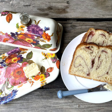 Rhubarb Brioche Bread