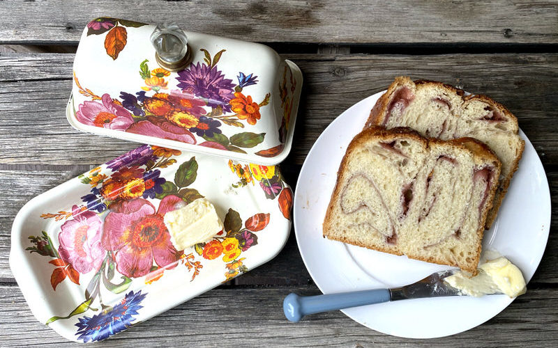 Rhubarb Brioche Bread