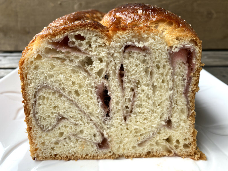 Rhubarb Brioche Bread