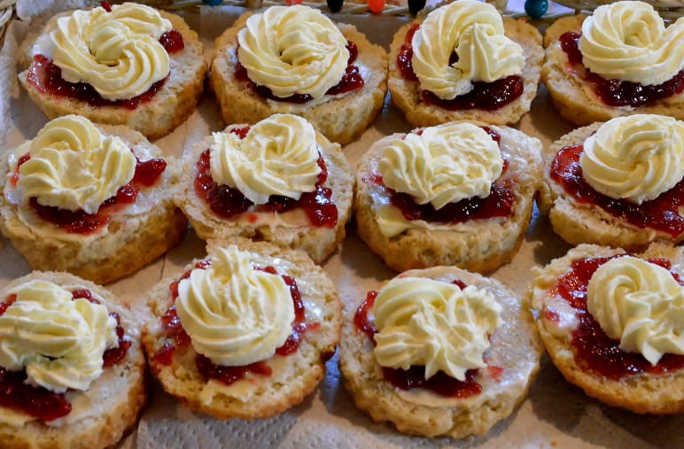 Picture of scones with jam and creamy butter